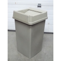 Rubbermaid Grey 19 Gallon Square Garbage Can w Drop Door Lid